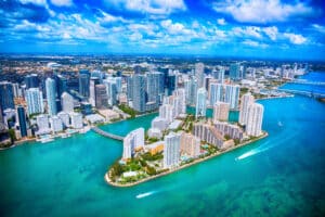 Aerial View of Downtown Miami Florida