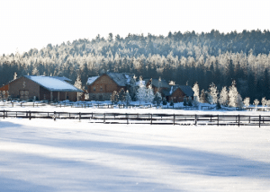 Montana ranch in winter_Winter Travel Nurse Destinations
